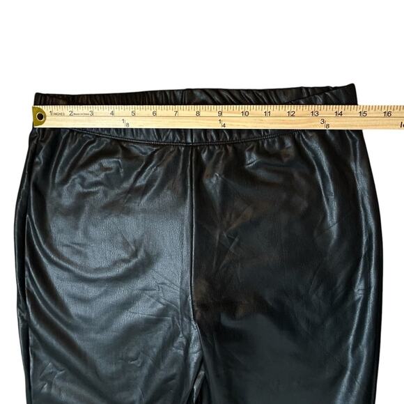 ee:some Faux Leather Pants Womens Size L Black 70's Flare Edgy Sexy Moto NWT - Picture 4 of 10